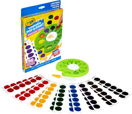 Crayola Paleta de Acuarela Pop & Paint, Kit de Pintura Lavable, Set de Pintura de Acuarela Sin Desorden para Niños, Artes y Manualidades, Regalos