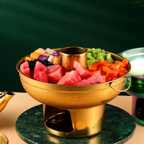 Miniatura 2 de Olla de acero inoxidable portátil de carbón de leña pequeña olla de hielo seco pequeña para una persona té de leche para suministros para el hogar
