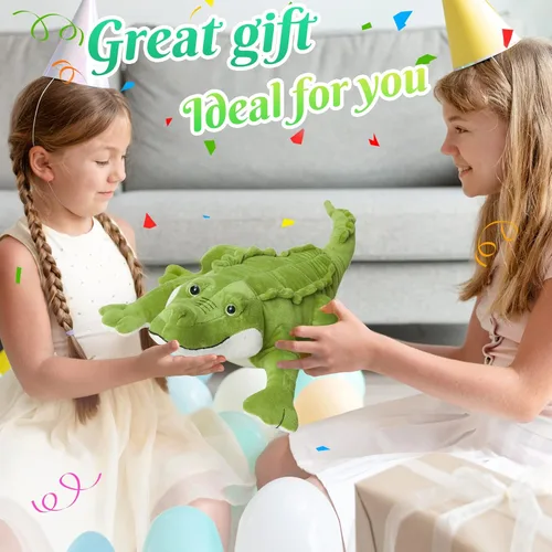 Miniatura 5 de Lindo animal de peluche de cocodrilo suave y realista para abrazar, almohada de peluche de cocodrilo para cumpleaños, día del niño, Navidad