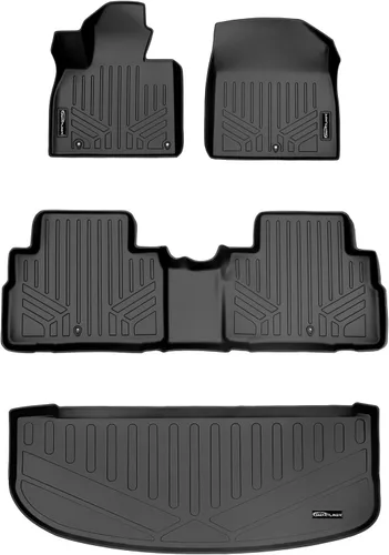 Miniatura 11 de SMARTLINER Juego de alfombrillas negras de tercera fila para todo tipo de clima, compatibles con Kia Telluride/Hyundai Palisade 2020-2023 con banco