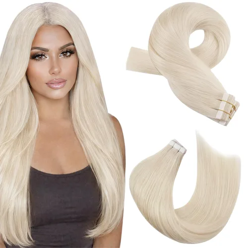 Miniatura 63 de Moresoo Extensiones de cabello humano real con cinta adhesiva, sin costuras, #1 negro azabache, 20 piezas, 1.76 oz (50 g), 24 pulgadas