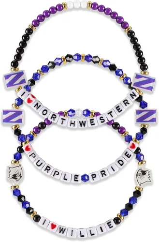 Miniatura 41 de FOCO NCAA unisex-adulto Paquete de 3 Pulseras de la Amistad con Cuentas con Logotipo de Equipo Universitario de la NCAA Oficialmente Licenciadas