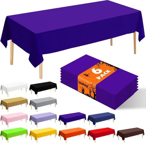 Miniatura 22 de Paquete de 6 manteles de plástico desechables patrióticos de 54 x 108 pulgadas, para fiestas con temática conmemorativa, desechables para mesas de 6