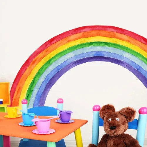 Miniatura 4 de Calcomanías de arco iris para pared, calcomanías de pared de Escandinavia, removibles, despegar y pegar, sala de estar, dormitorio de niñas, jardín