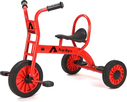 Miniatura 11 de Triciclo infantil para preescolares a partir de 3 años, ideal para patio de juegos al aire libre y guardería, triciclo de pedal de metal duradero