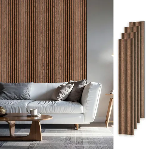 Miniatura 28 de Paneles acústicos de listones de madera, 94" x 23.6" cada panel de pared de listones de madera insonorizado - roble blanco, paquete de 2