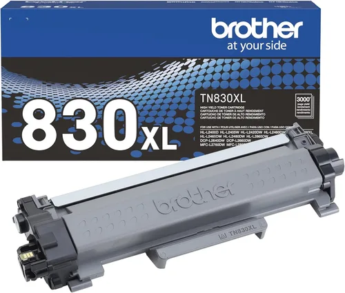Cartucho de tóner Brother TN830XL Negro de alto rendimiento - Imprime hasta 3,000 páginas(1)