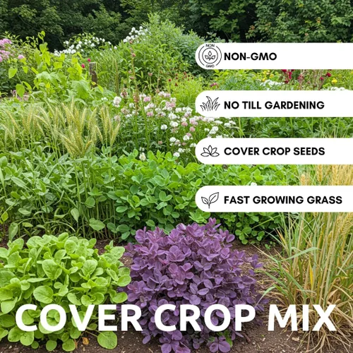 Miniatura 5 de No-Till Cover Crop 10 Seed Mix - Centeno de invierno, trébol blanco, guisantes de invierno austriacos, triticale, trébol carmesí, guisantes de vaca