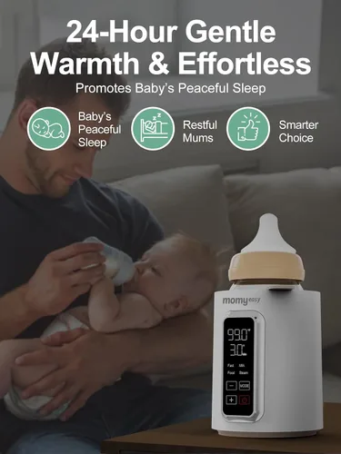Miniatura 6 de MOMYEASY Calentador rápido de biberones de 2 minutos, calentamiento a vapor para leche materna y fórmula, se adapta a todos los biberones, control