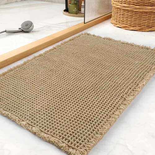 Miniatura 25 de tchdio Tapete de baño con borlas, súper absorbente, antideslizante, ultrasuave, lavable a máquina, con borlas, para el suelo del baño, junto a