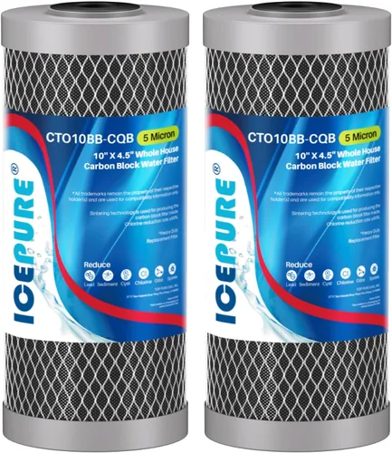 Miniatura 15 de ICEPURE Filtro de agua de carbón activado por sedimentos para toda la casa de 10 x 4.5 pulgadas, compatible con Dupont WFHDC8001, EP Series, EPM