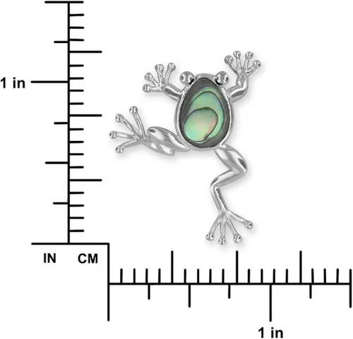 Miniatura 3 de Plata de ley Abalone Shell Collar con Colgante de Lucky Frog, 18+ 2" extensor