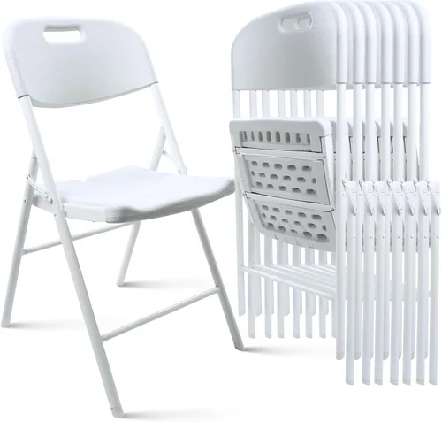 Miniatura 10 de Paquete de 10 sillas plegables, capacidad de peso de 600 libras, sillas plegables resistentes para interiores y exteriores, para restaurantes, Negro