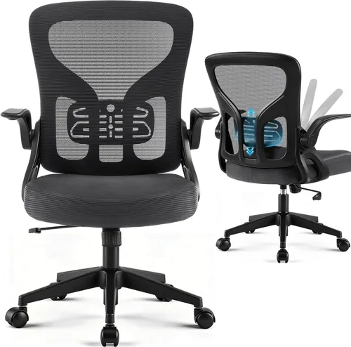 Miniatura 10 de Office Chair Ergonomic Desk Chair with Adjustable Headrest Lumbar Support, High Back Breathable Mesh Chair with 120° Tilt & Flip-Up Armrests, Swivel