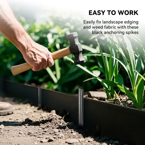 Miniatura 3 de Worth Estacas para Bordes de Paisaje, 13 Piezas Estacas de Jardín de Metal Corrugado de 8 Pulgadas Picos de Anclaje de Tablero Doblador de Acero