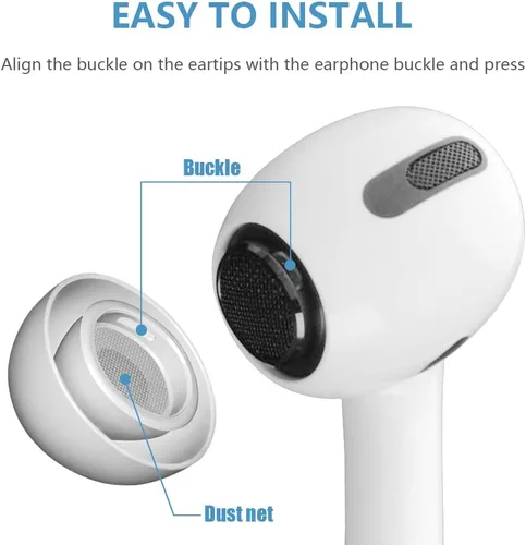 Miniatura 4 de SIXFU 3 pares de almohadillas de repuesto compatibles con AirPods Pro y AirPods Pro 2, puntas de silicona actualizadas, incluyendo cepillo limpiador