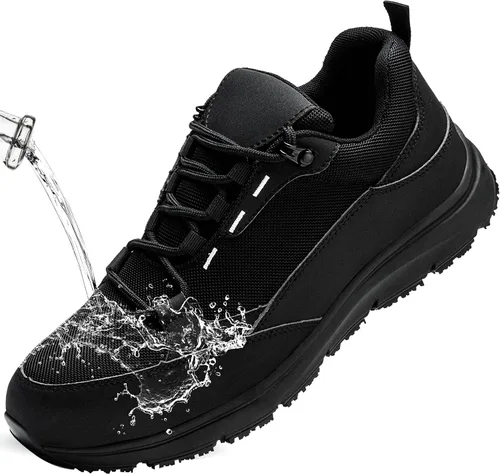 Steel Toe Shoes for Men Women, Non-Slip Waterproof Work Safety Shoes, Indestructible Puncture-Proof Construction Industrial Shoes, Zapatos de