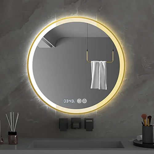 Miniatura 8 de Espejo de baño negro, espejo de baño con luces LED, espejos de baño montados en la pared, luz LED regulable de 3 colores, con control táctil por