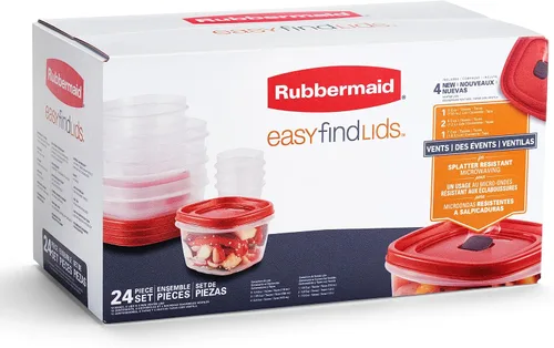 Miniatura 5 de Rubbermaid Juego de recipientes de almacenamiento de alimentos surtidos - Caja de: 1; Cantidad de cada paquete: 24; Cantidad total de artículos: 24