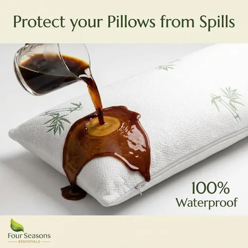 Miniatura 4 de Four Seasons Essentials Protector de almohada impermeable de tamaño corporal (juego de 1) – Viscosa natural derivada de bambú – Fundas de almohada