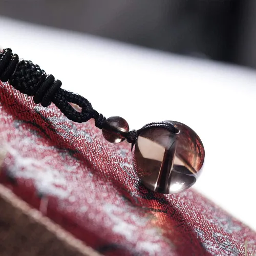 Miniatura 32 de iSTONE Collar unisex con dije de cuentas redondas auténticas, cadena de cuerda negra de 24 pulgadas para hombres y mujeres