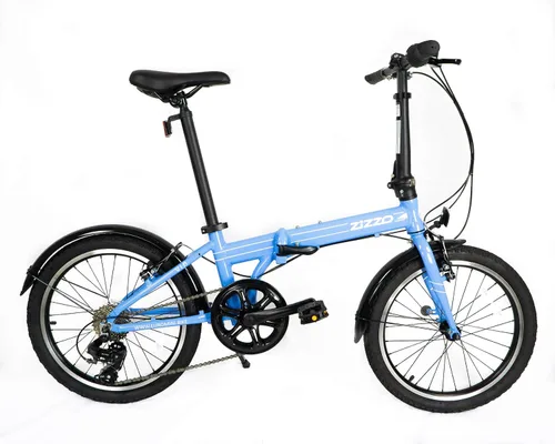 Miniatura 7 de ZiZZO Bicicleta plegable de 20 pulgadas, marco de aluminio ligero Shimano genuino, 7 velocidades, 26 libras Ligero, 26 libras, Shimano genuino