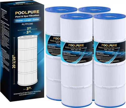 POOLPURE Filtro de piscina PLFPCC80 reemplaza a Pentair CCP320, Pleatco PCC80-PAK4, Ultral-A5, Unicel C-7470, R173573, Filbur FC-1976, 178580,
