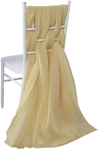Miniatura 15 de Efavormart - Paquete de 5 bandas de gasa de alta calidad para silla, 22 x 78 pulgadas, amatista violeta, lazos para silla de diseño transparente