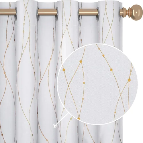 Miniatura 19 de Deconovo Cortinas opacas, 2 paneles, 52 x 72 pulgadas, cortinas con aislamiento térmico para oscurecer la habitación, con ojales para dormitorio