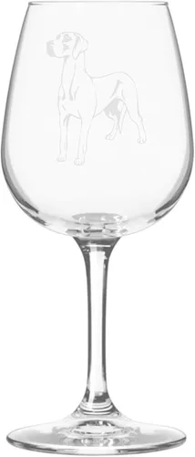 Miniatura 206 de Copa de vino de 12.75 onzas con diseño de perro grabado