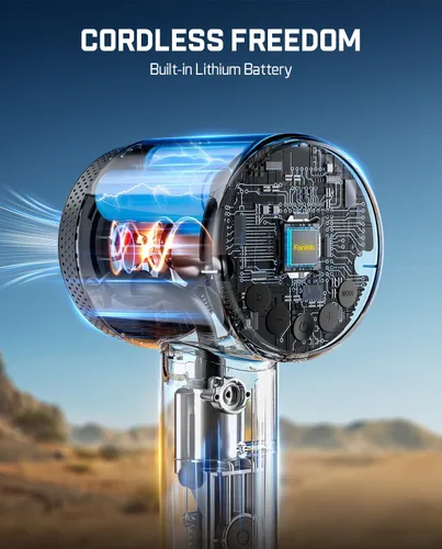 Miniatura 7 de Fanttik X9 Clásico Inflador/Soplador 2-EN-1, Inflador de Neumáticos Compresor de Aire Portátil con Luz y Banco de Energía, Bomba de Aire Inalámbrica
