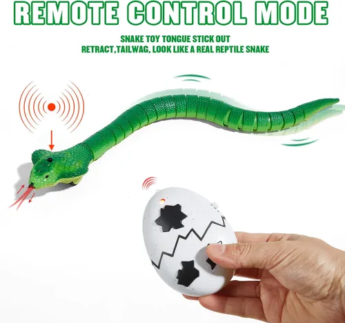 Miniatura 3 de Serpientes de control remoto realistas para bromas RC, serpiente cobra recargable con detección inteligente para gatos con controlador infrarrojo