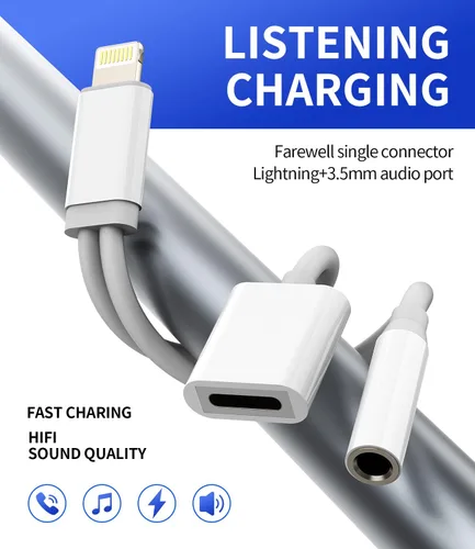 Miniatura 5 de Zoyuzan Adaptador AUX para iPhone, paquete de 2, Lightning a auxiliar de 0.138 in, audio certificado, doble funcionalidad, pequeño y portátil