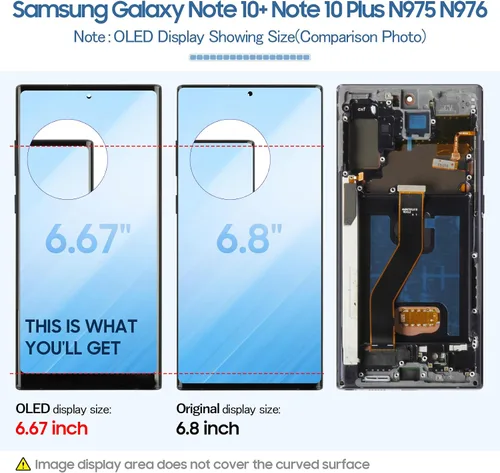 Miniatura 3 de Nota 10 Plus 5G OLED pantalla LCD+Aura marco blanco para Samsung Galaxy Note10+/5G SM-N975U N975W N976U 6.8 "pantalla LCD reemplazo táctil Galaxy