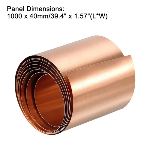 Miniatura 2 de uxcell Rollo de hoja de cobre, placa 3,280.8 ft m x 131.2 ft m x 0.2 ft m de la hoja del metal