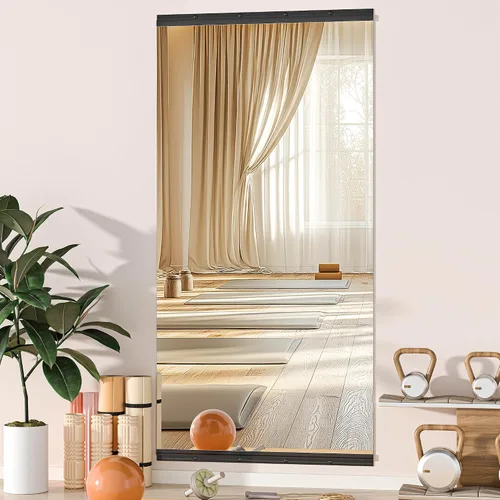 Miniatura 39 de Hasipu 3 piezas de espejos para gimnasio en casa de 48''x24'', espejos grandes de cuerpo entero montados en la pared para yoga, baile, fitness