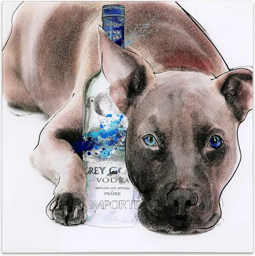 Miniatura 35 de Empire Art Direct Panel de vidrio templado con impresión flotante sin marco, arte de pared para mascotas, listo para colgar, 20 x 20 pulgadas, ley