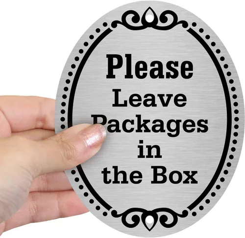 Miniatura 4 de SmartSign Letrero de puerta con placa de diamante con texto en inglés "Please Leave Packages in the Box", aluminio de 4 x 5 pulgadas, fabricado