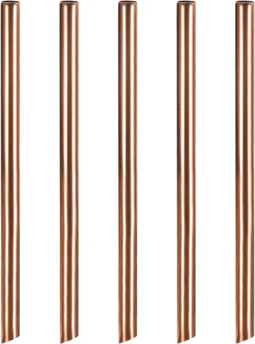 Miniatura 10 de uxcell 5 popotes de metal reutilizables, 8.5 pulgadas, con extremo biselado de acero inoxidable para beber batido, té de burbujas, bebidas