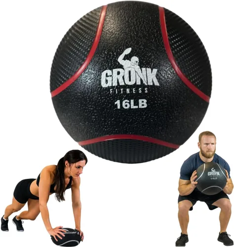 Miniatura 16 de Gronk Fitness Pelota medicinal de alta calidad, pelota medicinal con peso antideslizante, gran bola de pared para entrenamientos de cuerpo completo
