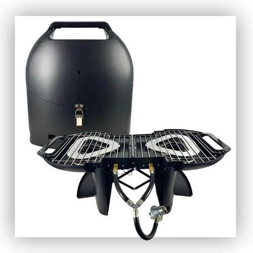 Parrilla portátil de gas y plancha plegable Fold-N-Go, 9.200 BTU, ligera con estuche de transporte