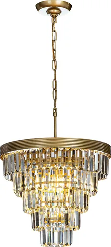 Miniatura 2 de ALOADECOR Candelabro de cristal de 5 niveles con forma de cono glamoroso de 4 luces, de 16 pulgadas, color dorado suave, ajustable, contemporáneo