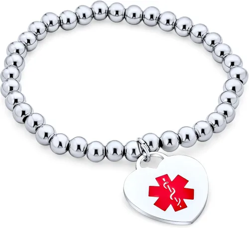 Miniatura 2 de Pulsera elástica personalizable con forma de corazón para mujeres y adolescentes, de acero inoxidable