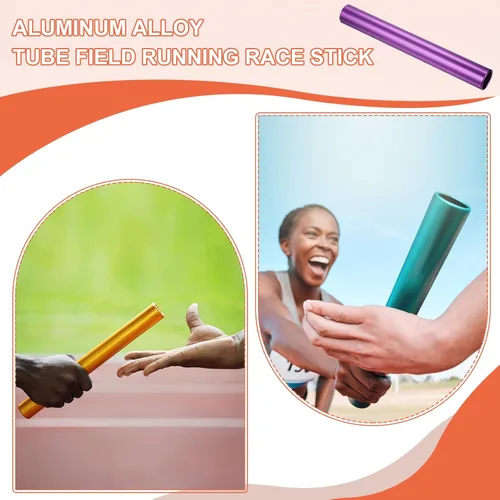 Miniatura 6 de PATIKIL Juego de bastones de pista de relé, tubo de aleación de aluminio, palo de carreras para atletismo al aire libre, herramienta de juego