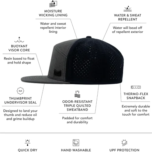 Miniatura 2 de melin Trenches Icon Hydro, gorra de rendimiento a presión, resistente al agua, para hombres y mujeres, golf, correr o entrenar
