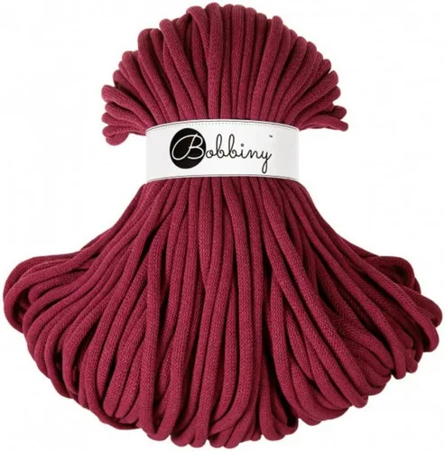 Bobbiny - Cordón trenzado jumbo de 9 mm para macramé (color rojo vino), 108 yardas/330 pies