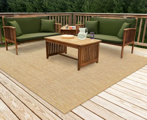 Miniatura 55 de Liora Manne Carmel - Alfombra tejida de perfil bajo de fácil cuidado para interiores y exteriores, color aguamarina, 6 pies 6 pulgadas x 9 pies 4