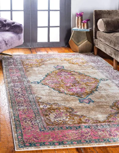 Miniatura 26 de Unique Loom Alfombra moderna vintage de 9 pies por 12 pies (9 x 12 pies) Estocolmo beige contemporánea