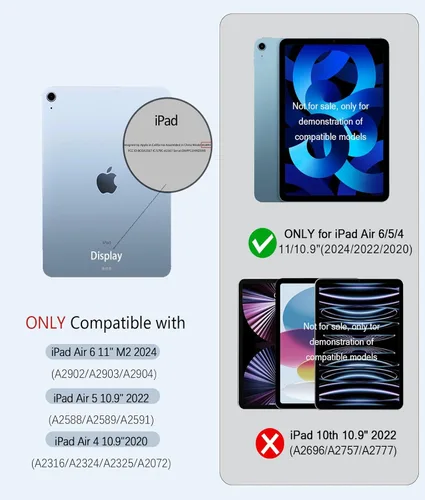 Miniatura 2 de Funda giratoria para iPad Air 5ª generación 2022, iPad Air 4ª generación 2020, iPad Air m2 de 11 pulgadas 2024, para Apple Air 5/4 10.9 y 6ª Noche