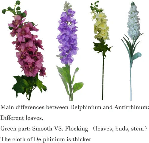 Miniatura 8 de 6 tallos de 31" Delphinium Ajacis flores artificiales de seda (azul)